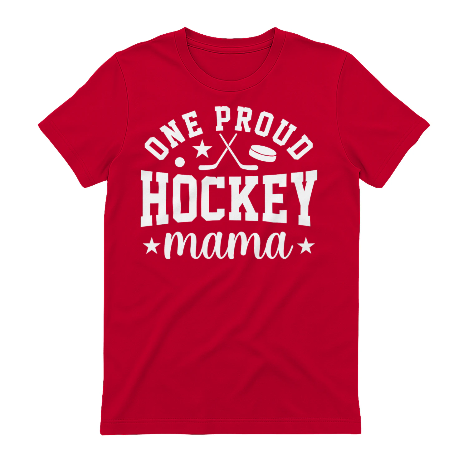One Proud Hockey Mama - Funny Retro Distressed Sports Mom Slogan Graphic