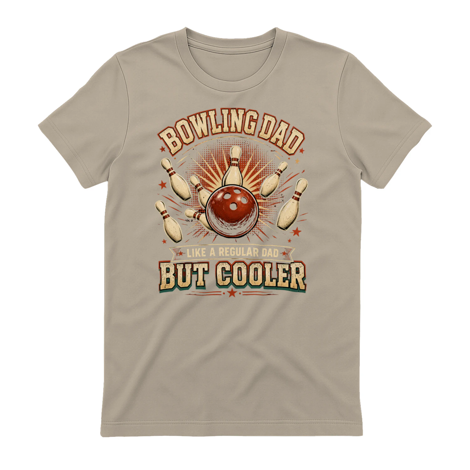 Bowling Dad Like A Regular Dad But Cooler - Retro Fathers Day Graphic Design