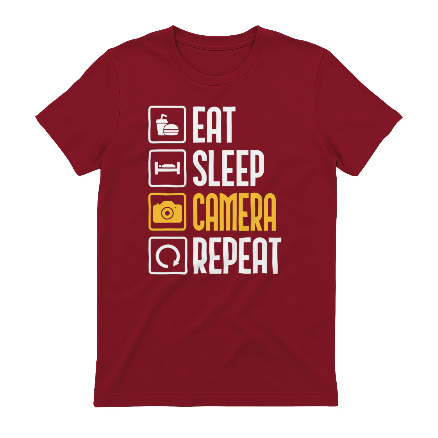 Camera Icon - Minimalist Yellow DSLR Photographer Logo Graphic