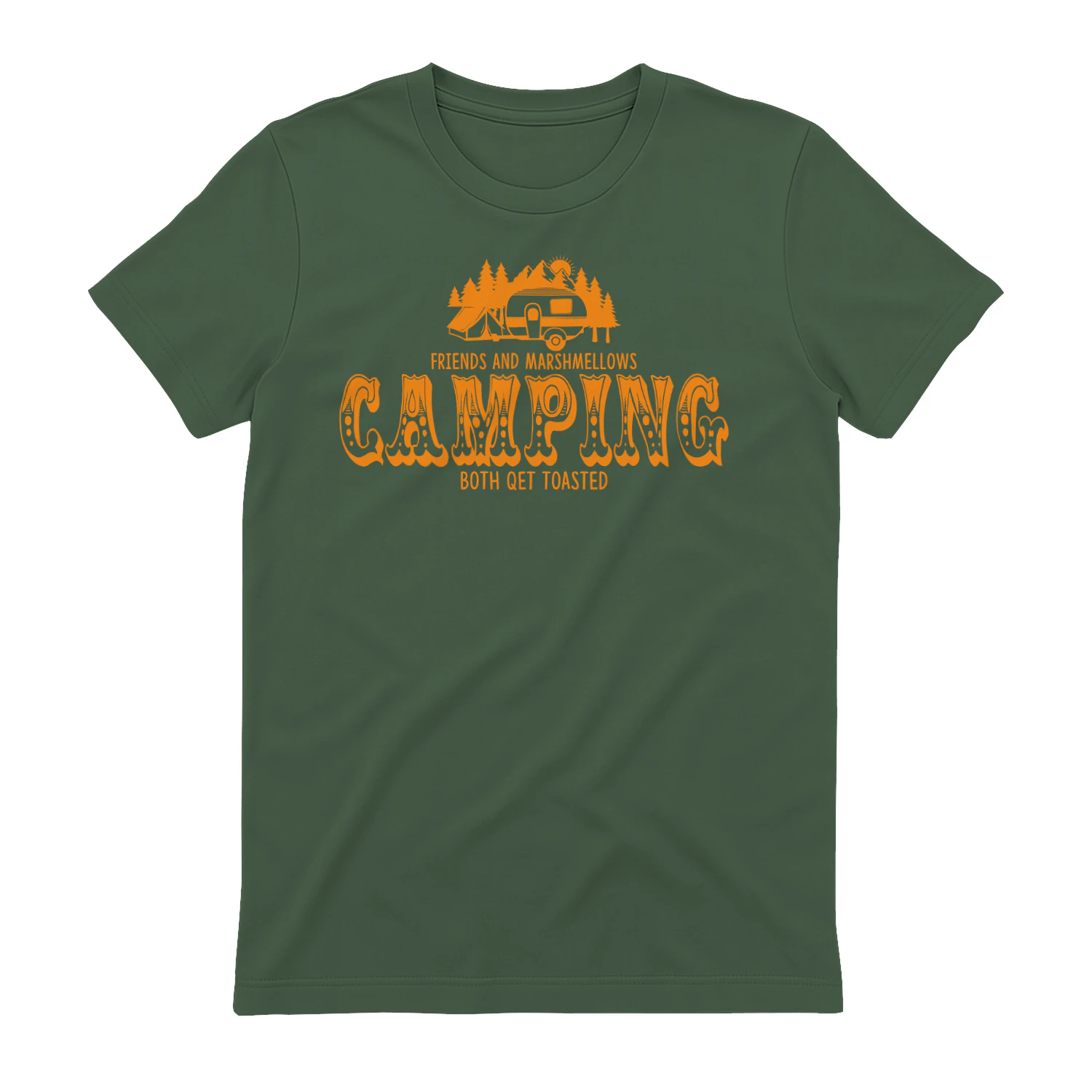 Friends And Marshmallows Both Get Toasted Orange Camping Design