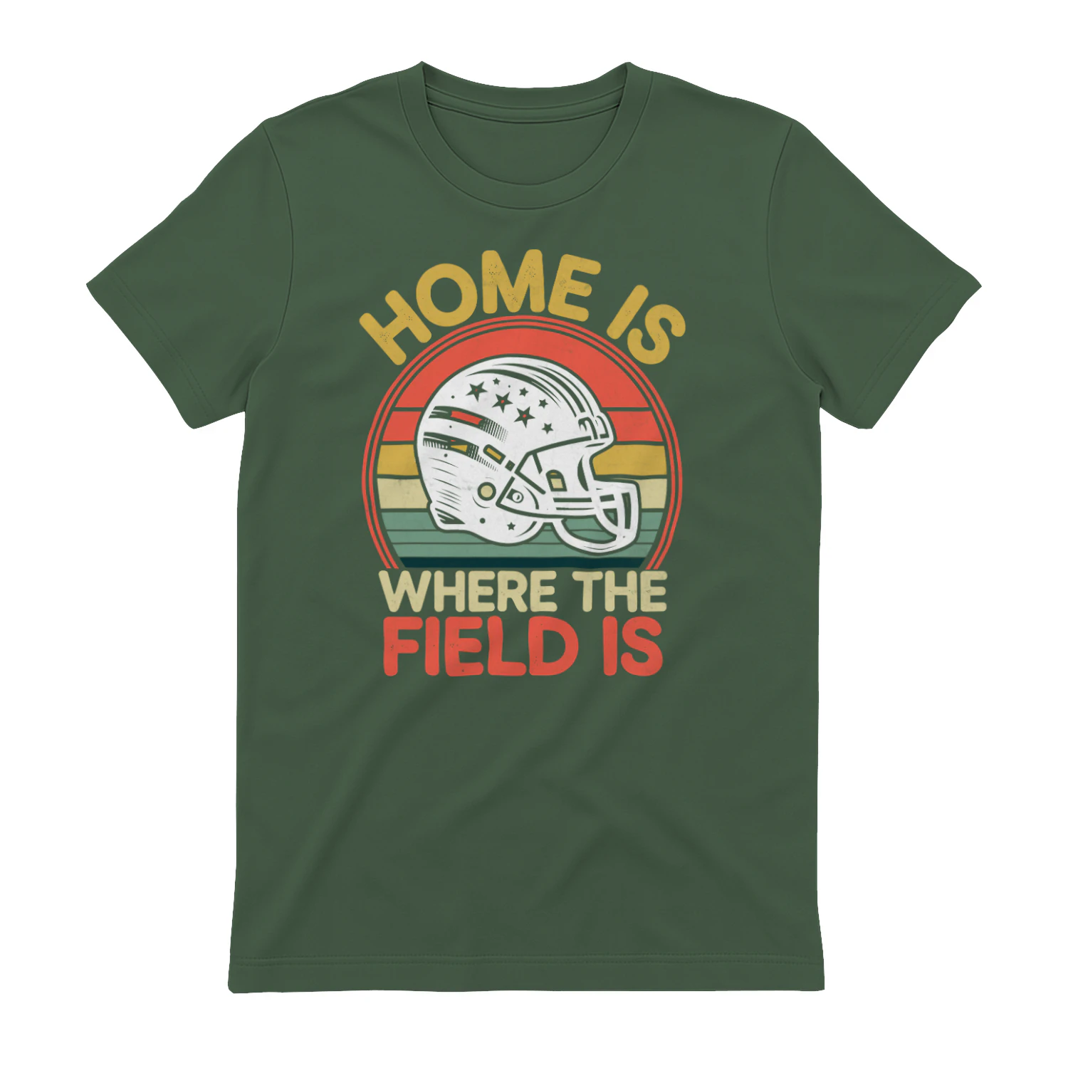 Home Is Where The Field Is Retro Vintage Football Helmet - Sports Fan Graphic