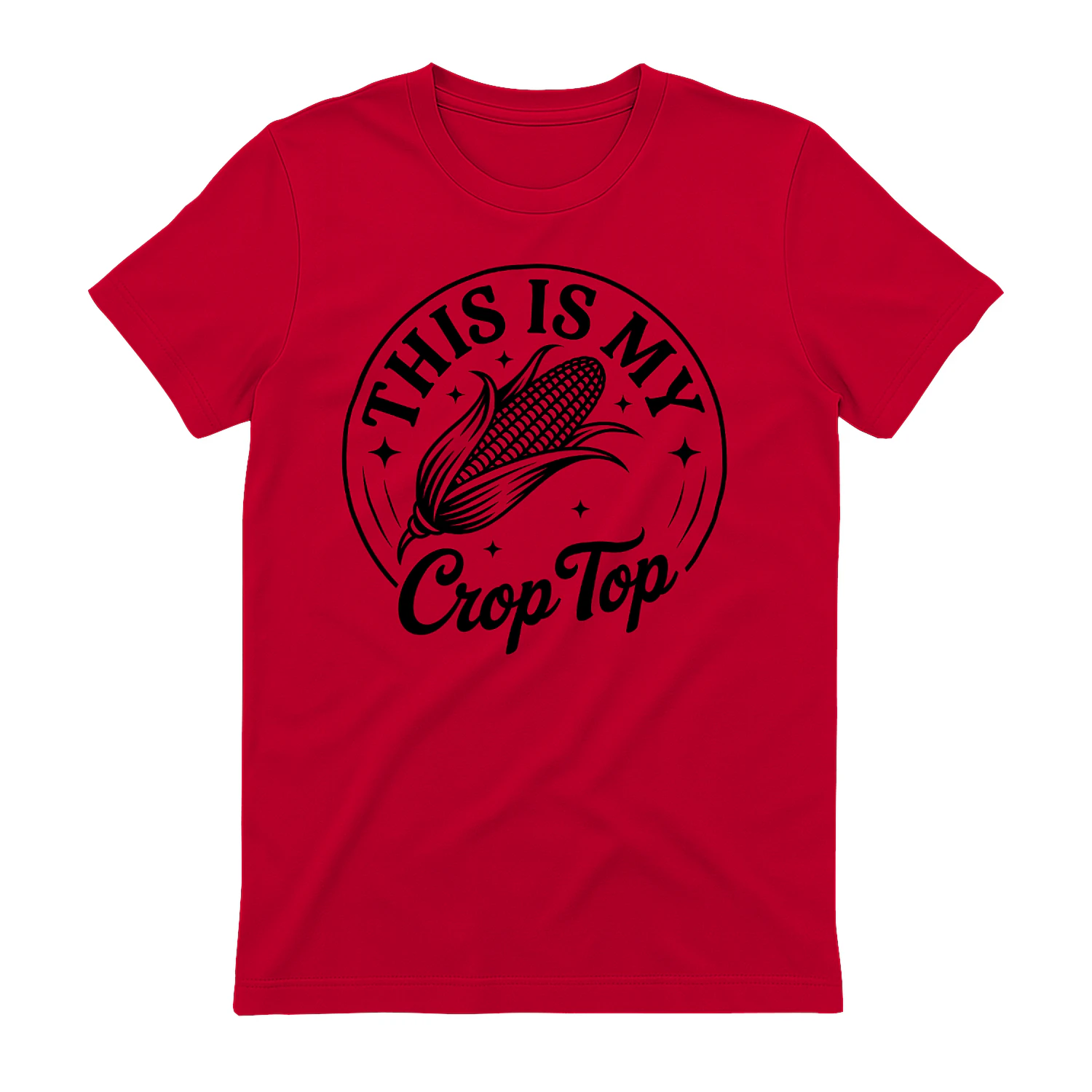 This Is My Crop Top - Funny Corn Agriculture Pun Typography Graphic