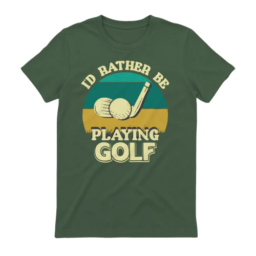 I’d Rather Be Playing Golf Funny Golfer Quote - Retro Sunset Vintage Sports Design