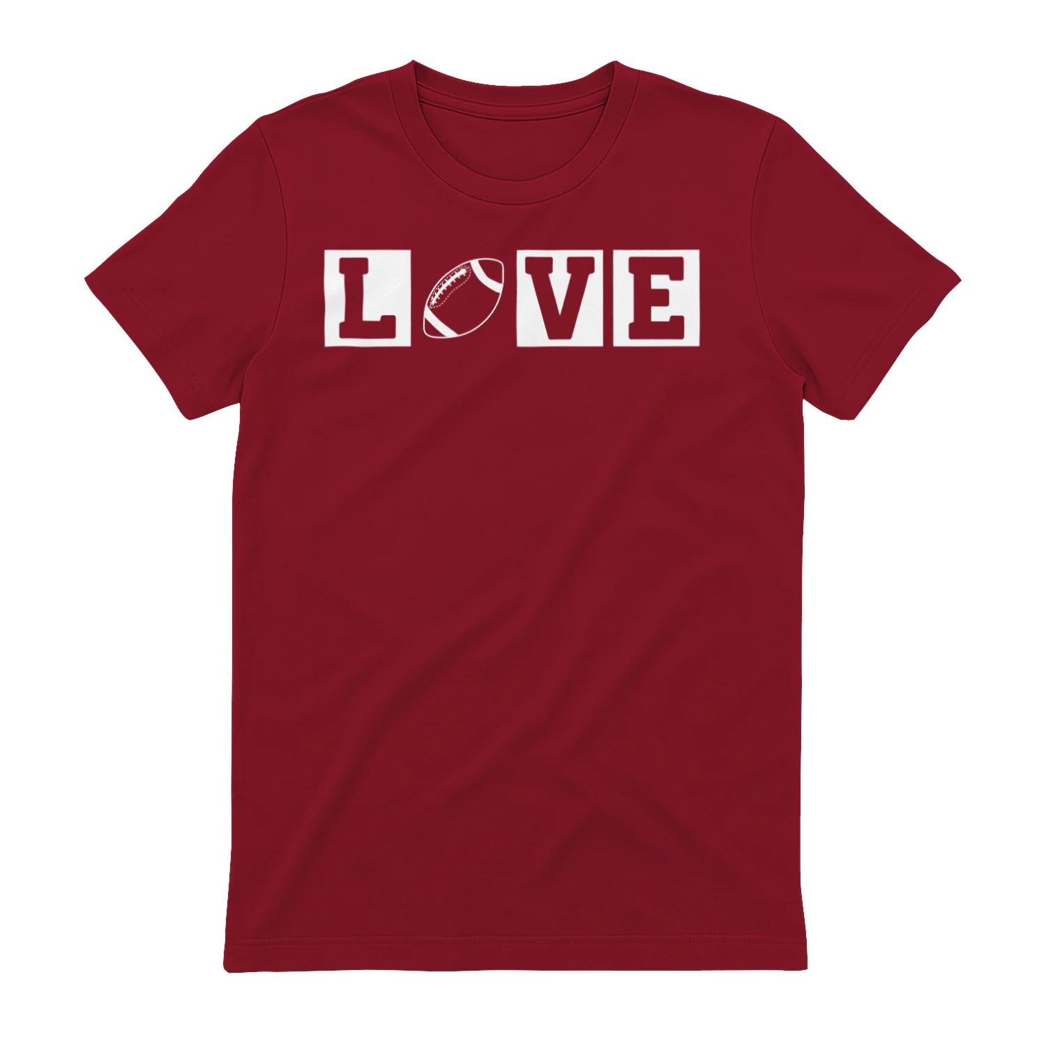 Love Football Season Framed Block Lettering - Athletic Game Day Design