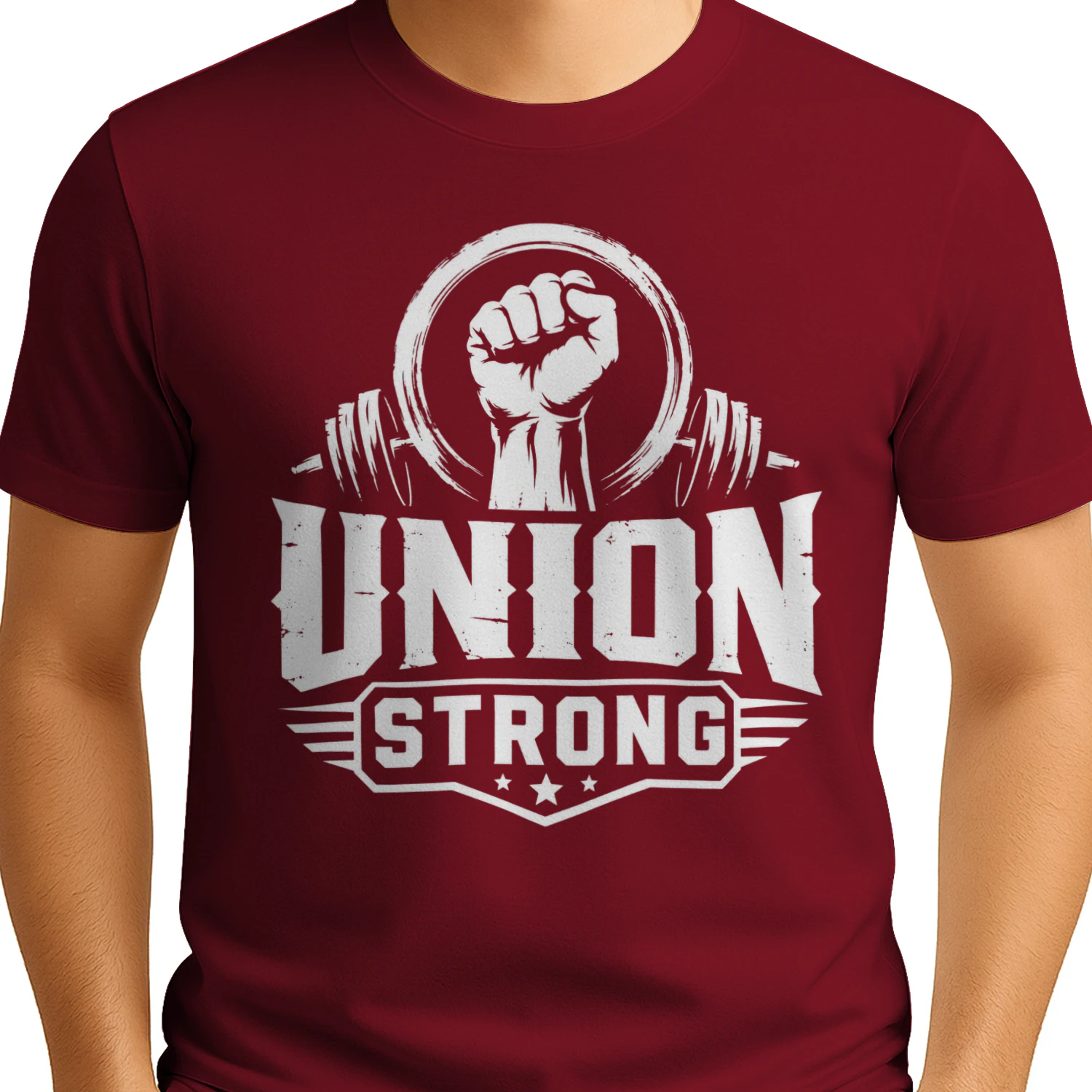 Union Strong Raised Fist Weightlifting - Worker Solidarity Graphic