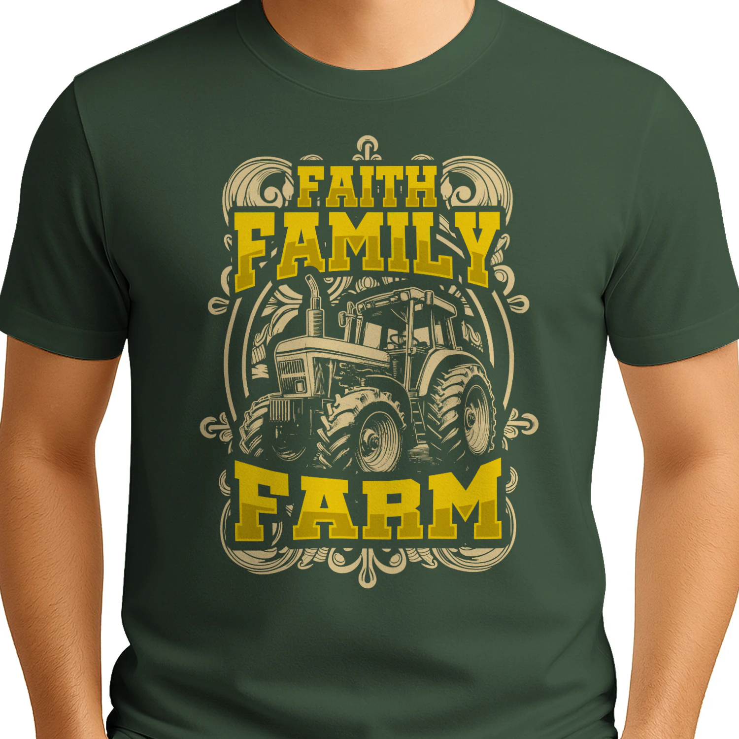 Faith Family Farm Vintage Tractor Agriculture Pride Design