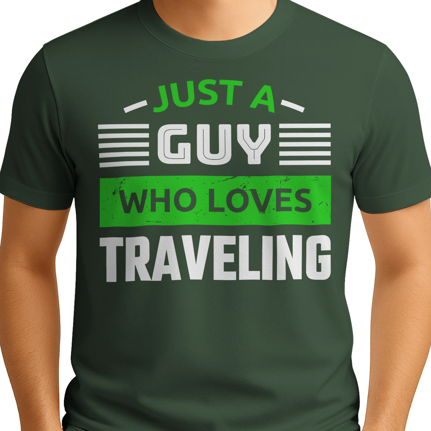 Just A Guy Who Loves Traveling Funny Wanderlust Quote Design