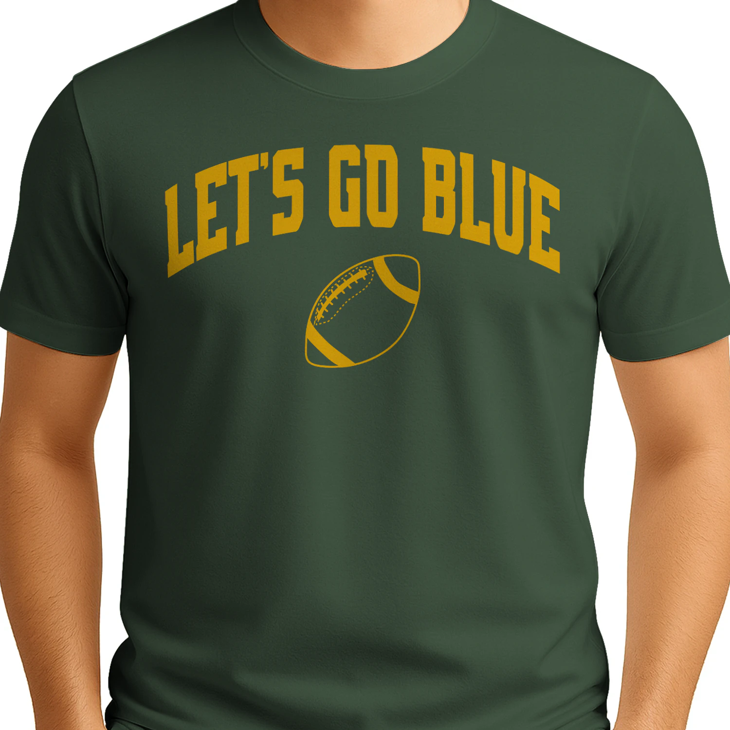 Let's Go Blue Yellow Block Lettering - Football Fan Game Day Design