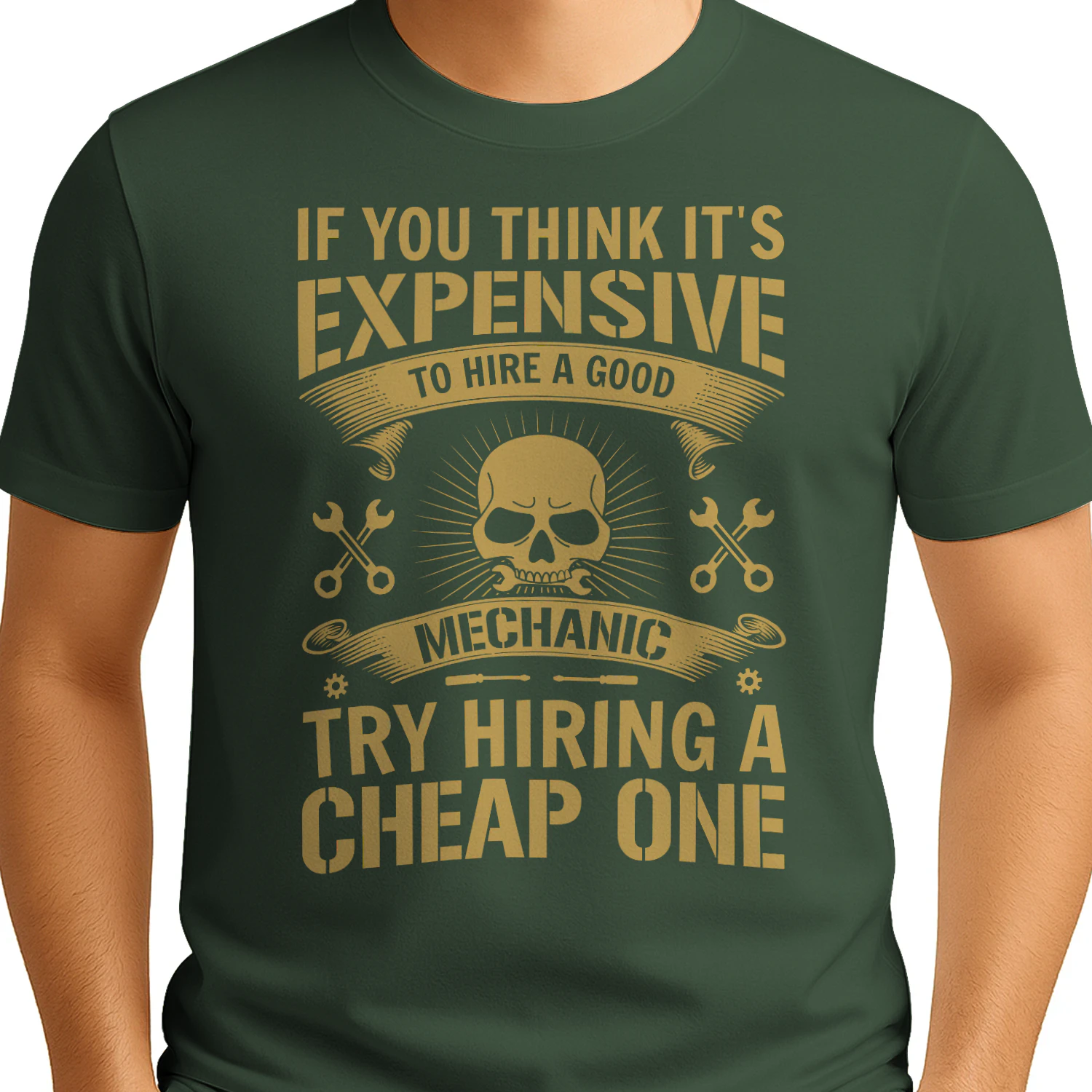 If You Think It's Expensive Try Hiring A Cheap Mechanic - Skull Graphic