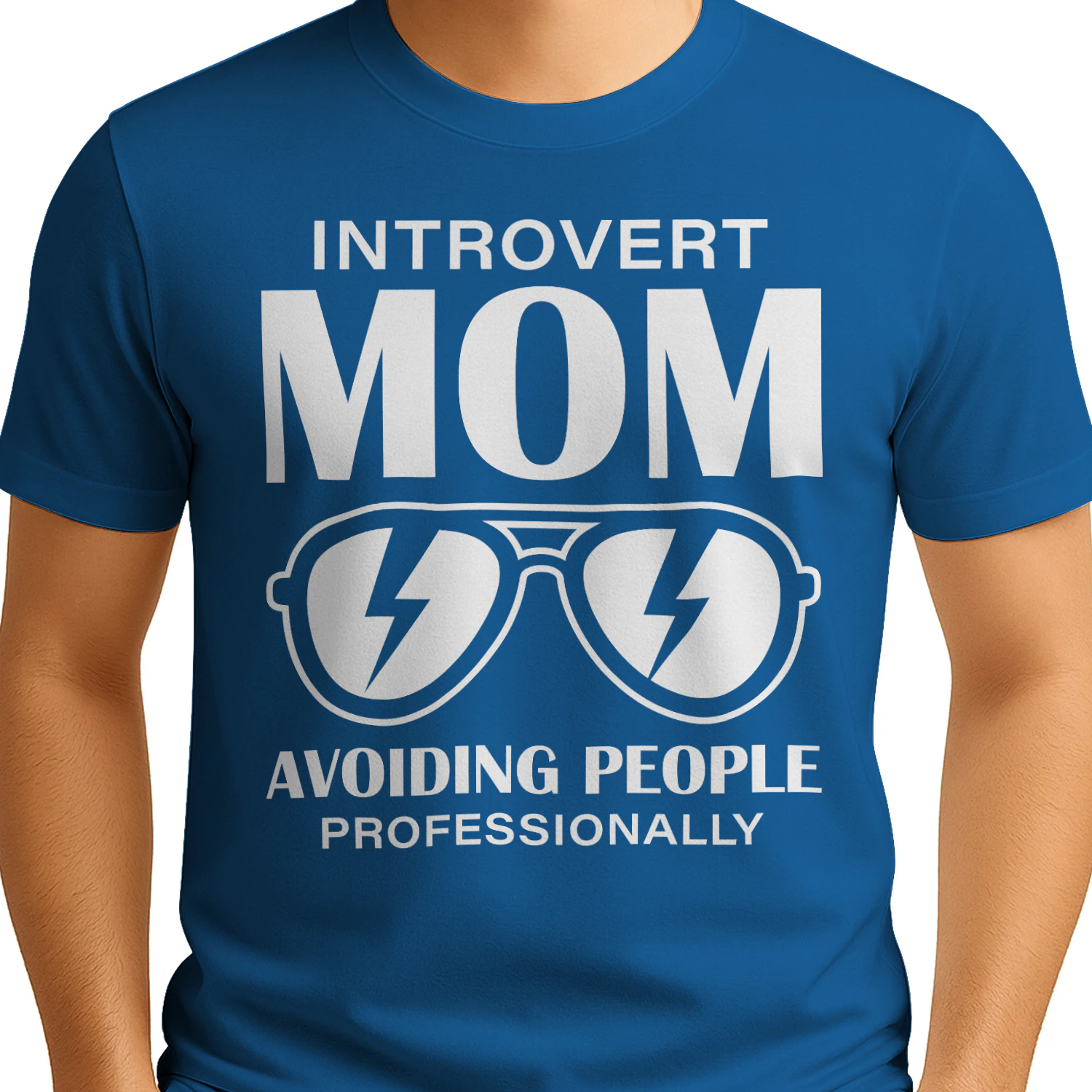 Introvert Mom Avoiding People Professionally White Typography Funny Graphic