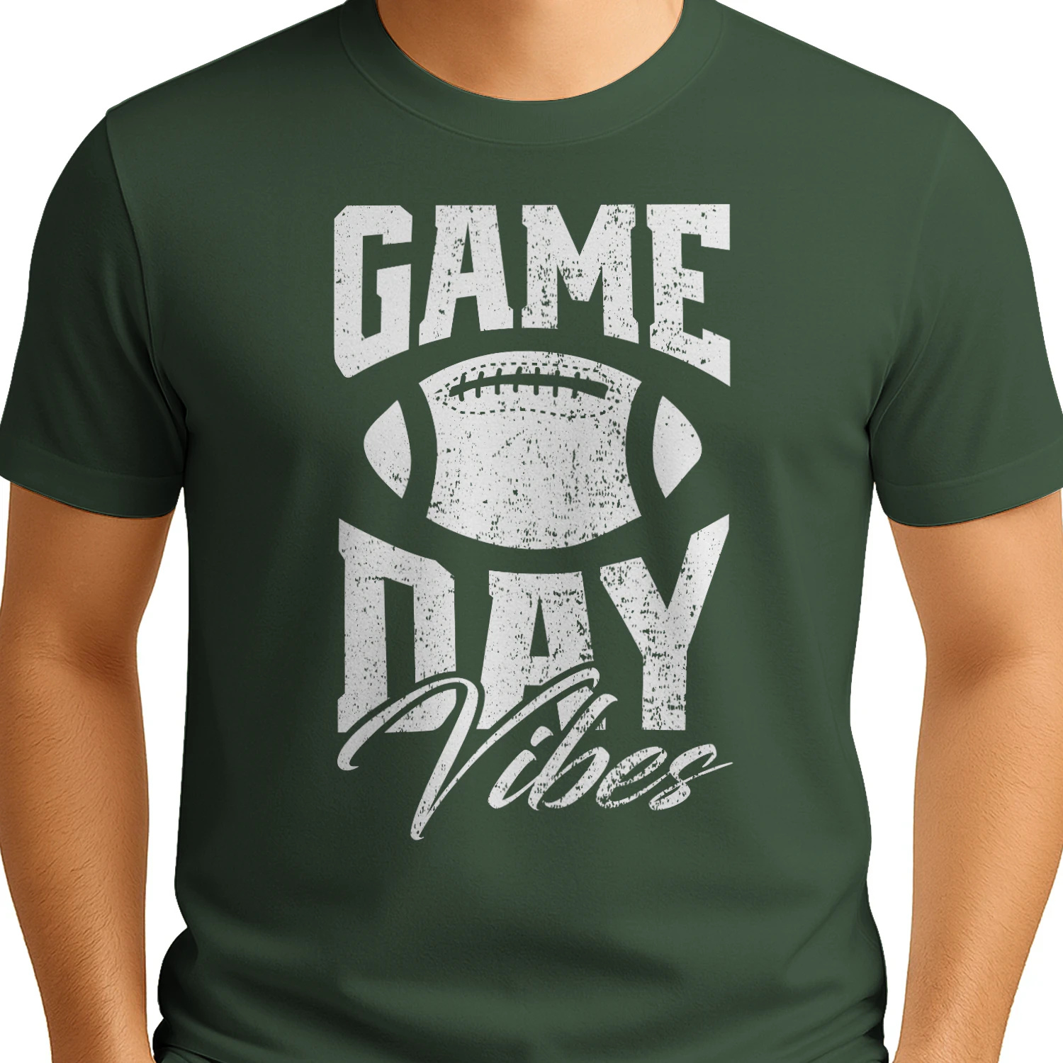 Game Day Vibes Football Distressed Vintage Style - Bold Sports Fan Design