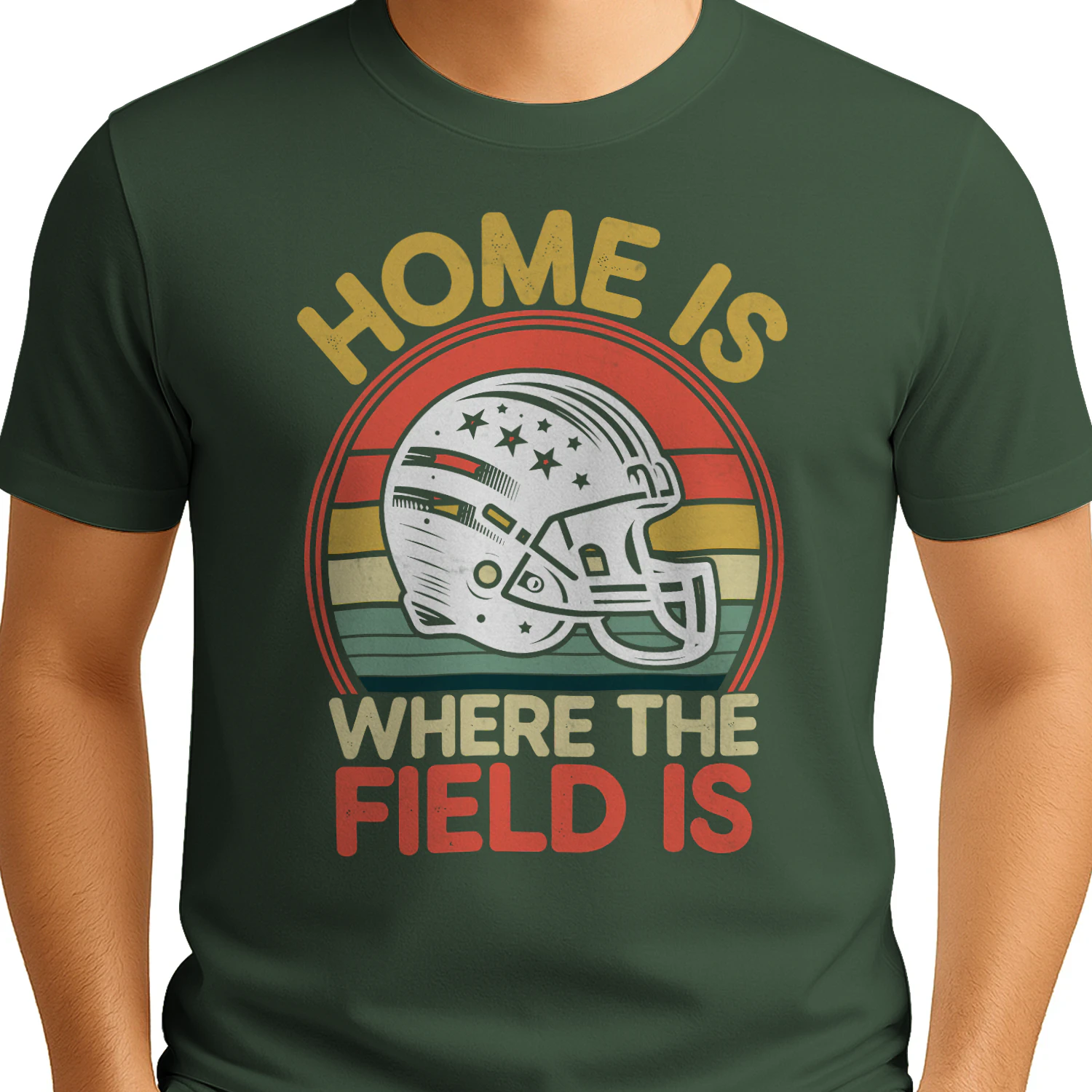 Home Is Where The Field Is Retro Vintage Football Helmet - Sports Fan Graphic