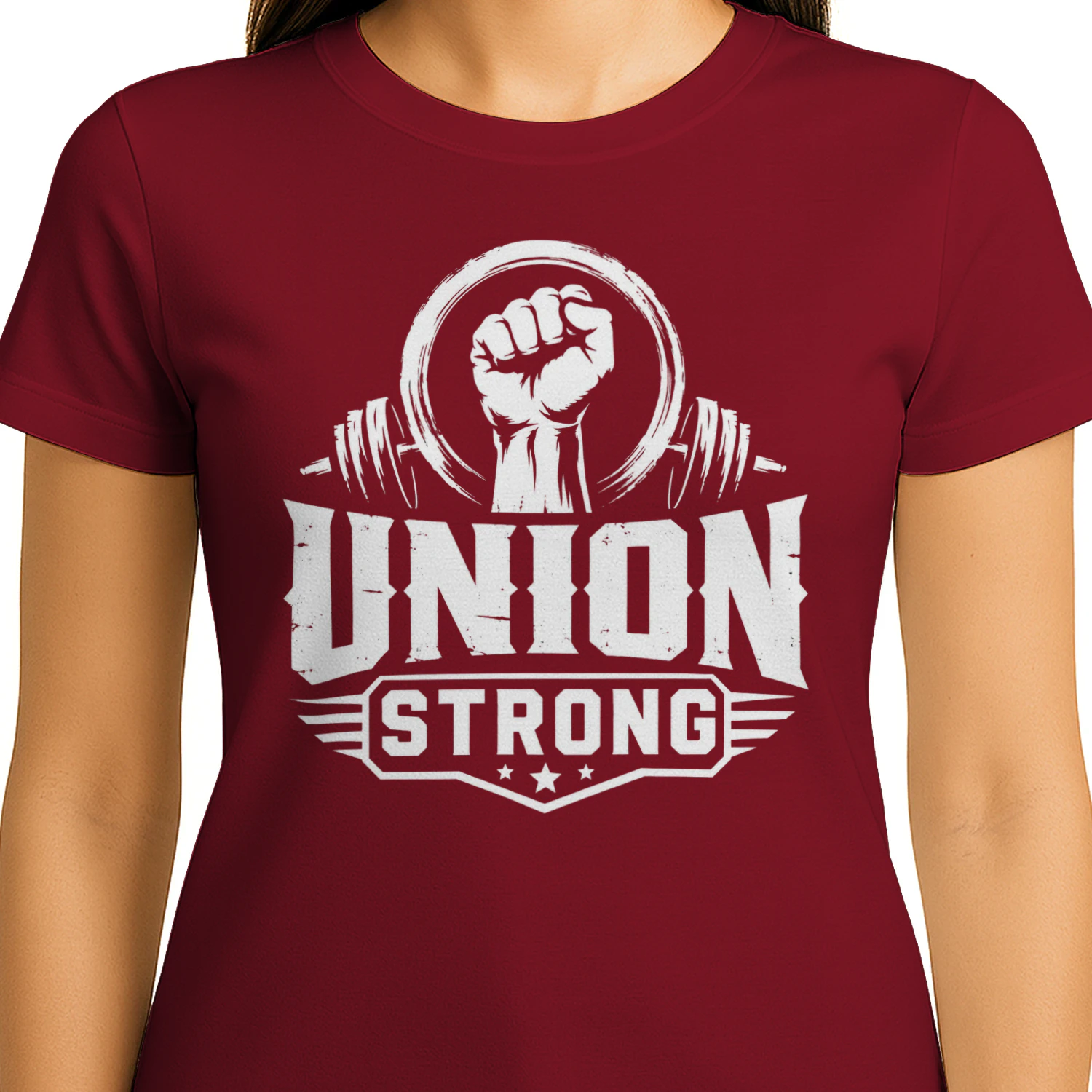 Union Strong Raised Fist Weightlifting - Worker Solidarity Graphic