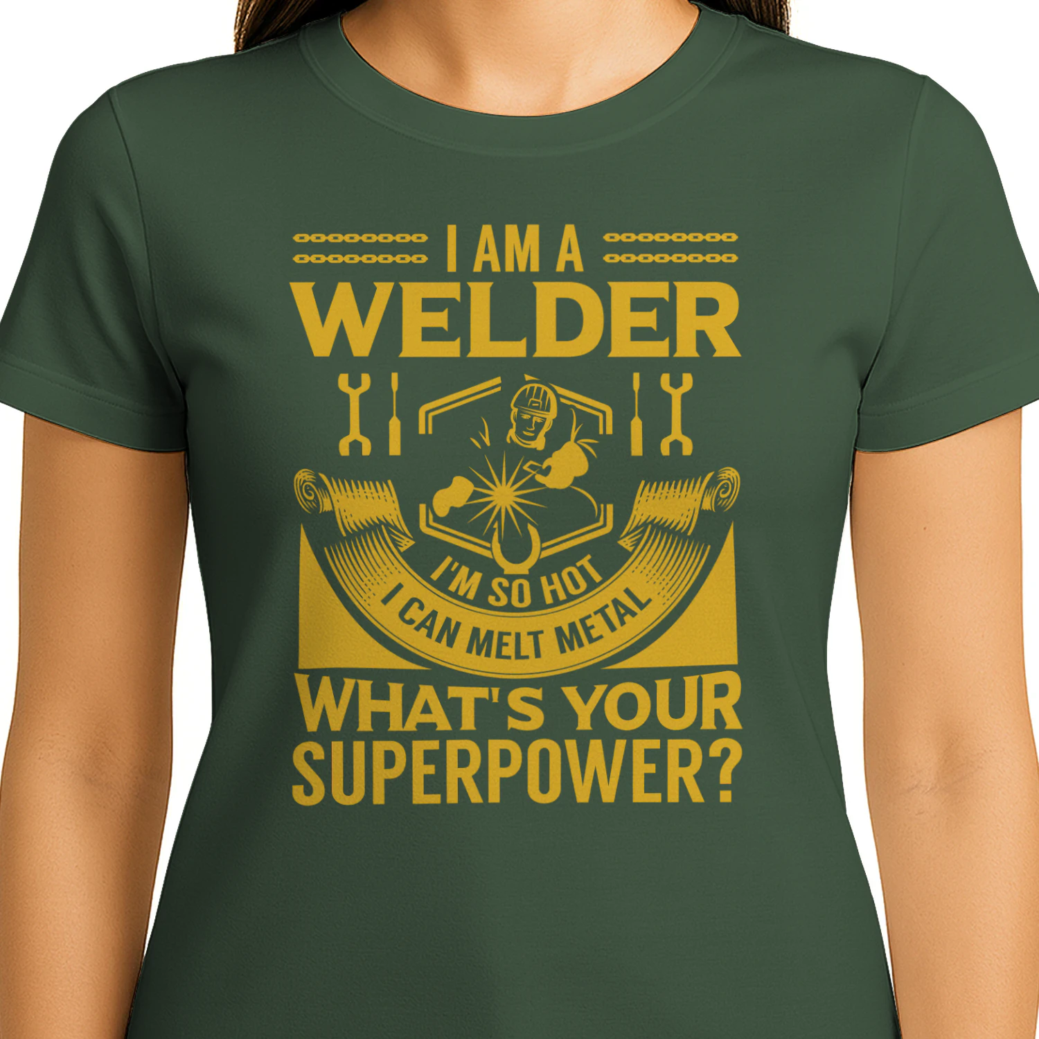 I Am A Welder I Melt Metal What's Your Superpower - Gold Tradesman Graphic