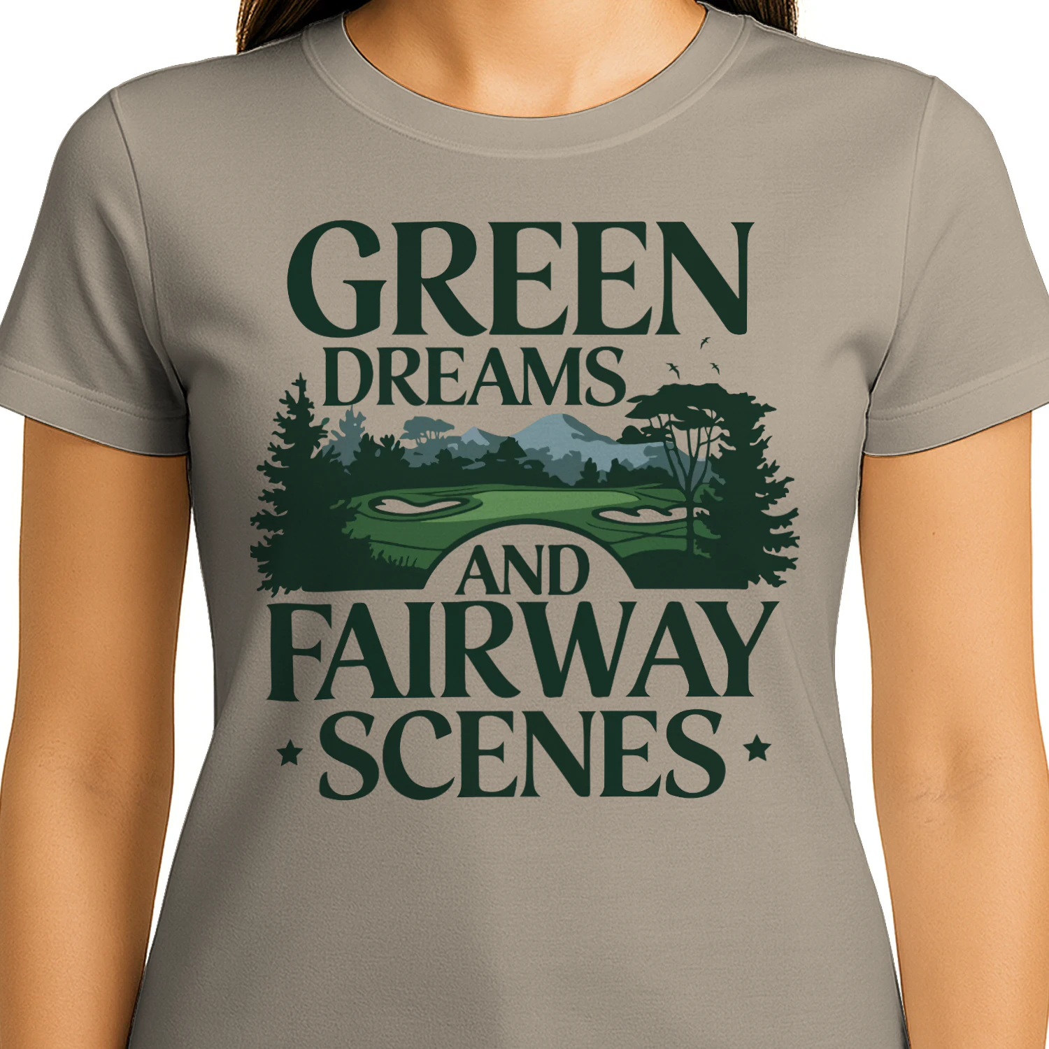 Green Dreams And Fairway Scenes - Dark Green Golf Landscape Design