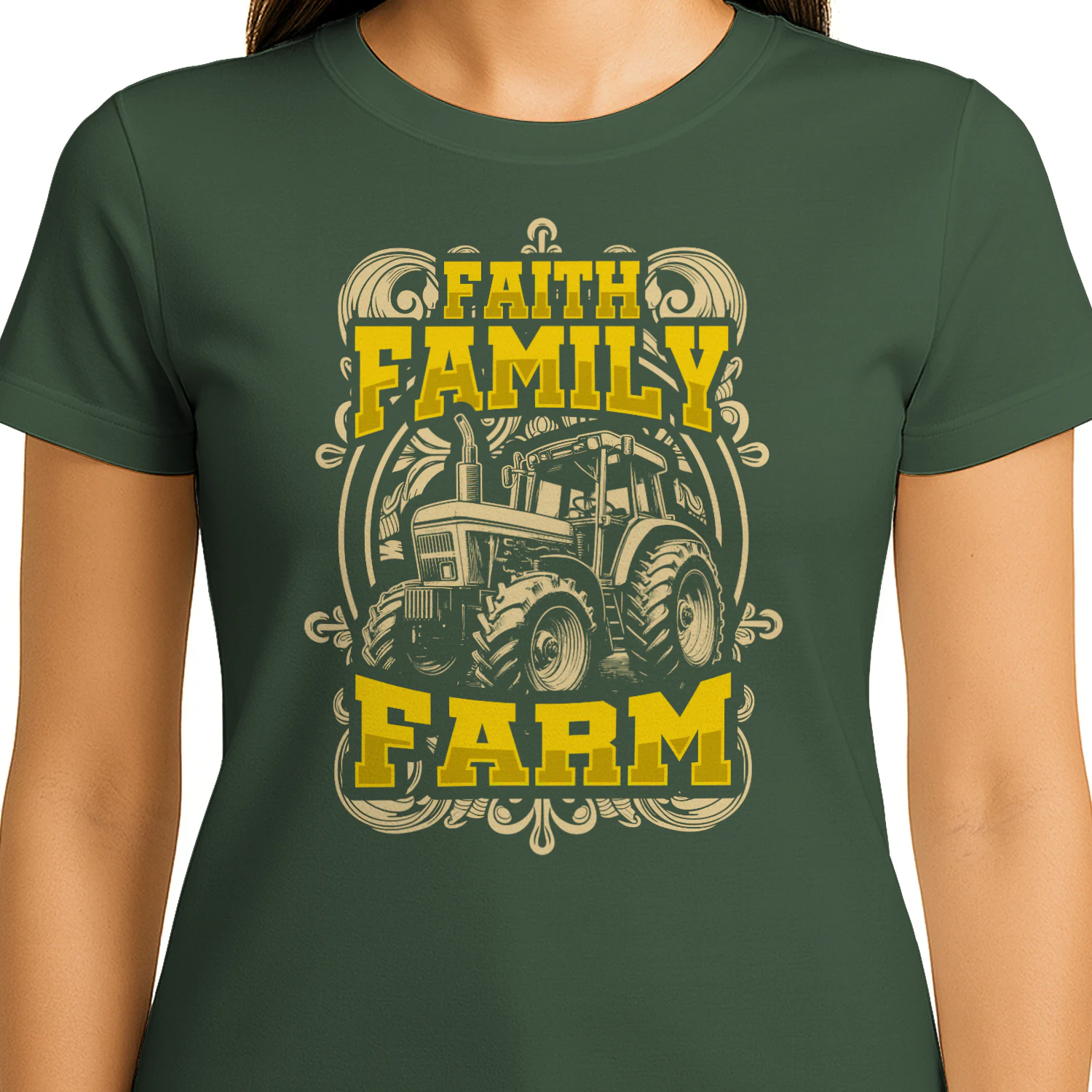 Faith Family Farm Vintage Tractor Agriculture Pride Design