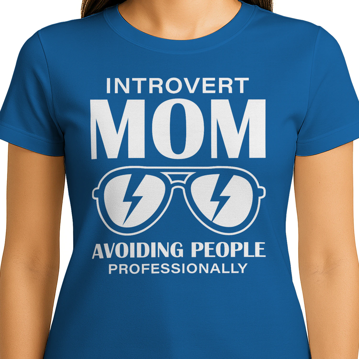 Introvert Mom Avoiding People Professionally White Typography Funny Graphic