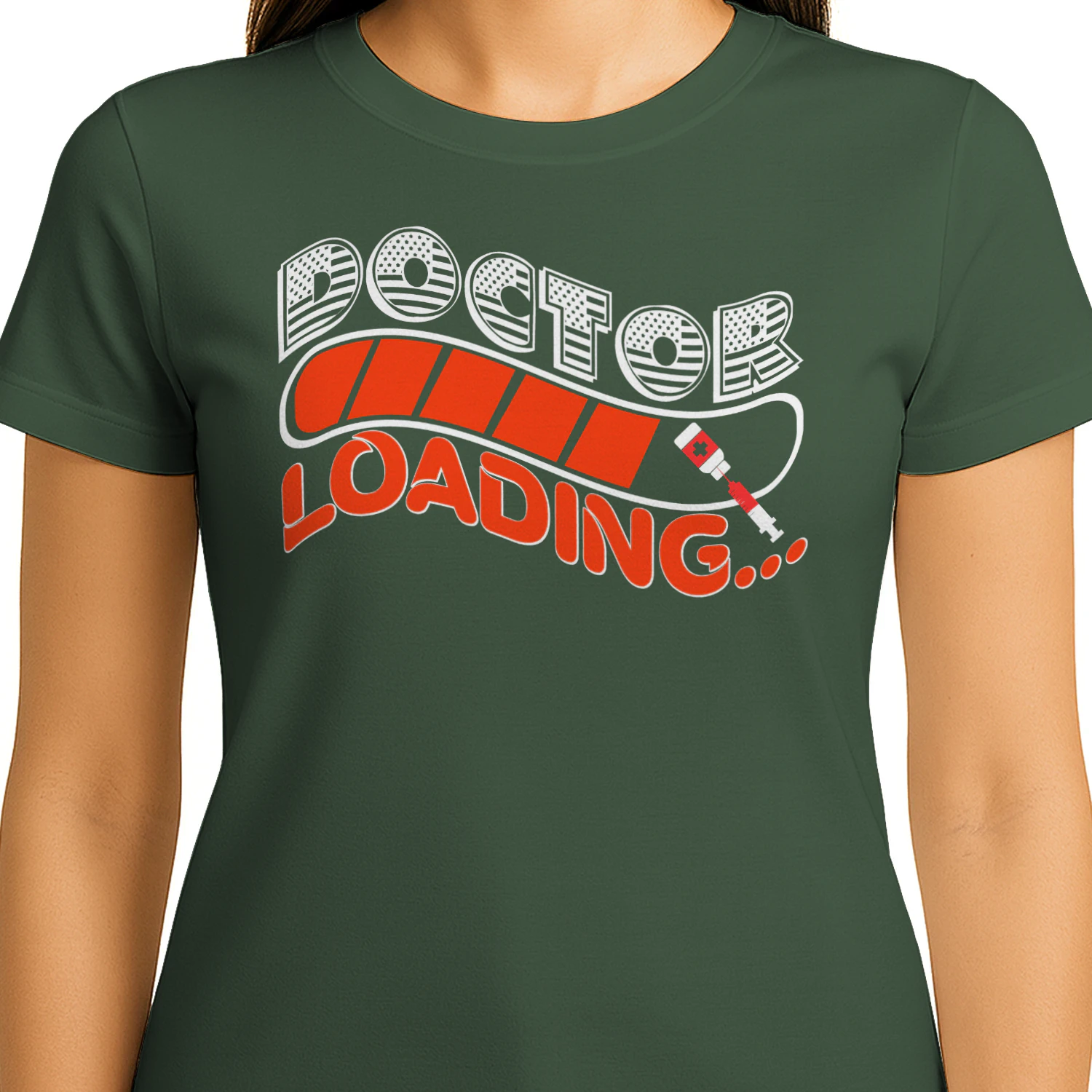 Doctor Loading USA American Flag Syringe Medical Student Design