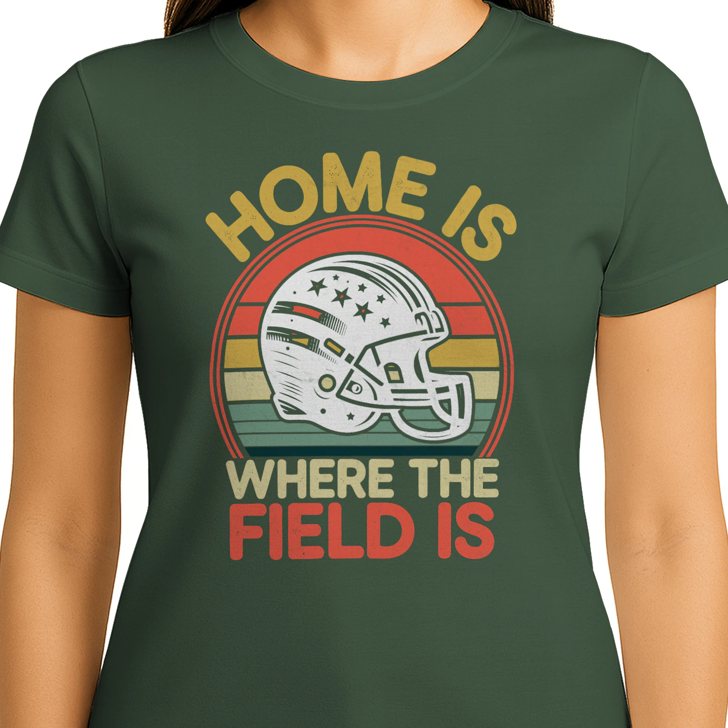 Home Is Where The Field Is Retro Vintage Football Helmet - Sports Fan Graphic