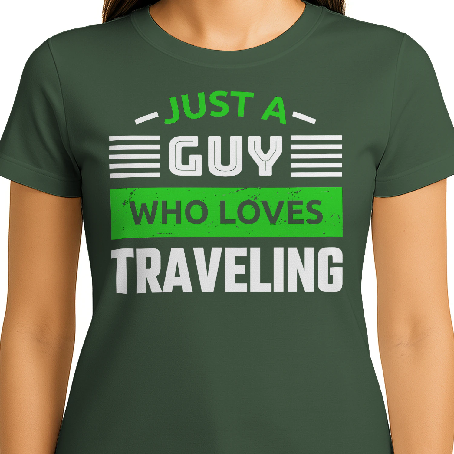 Just A Guy Who Loves Traveling Funny Wanderlust Quote Design