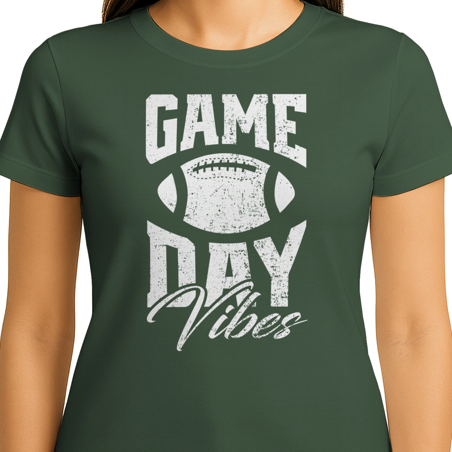 Game Day Vibes Football Distressed Vintage Style - Bold Sports Fan Design