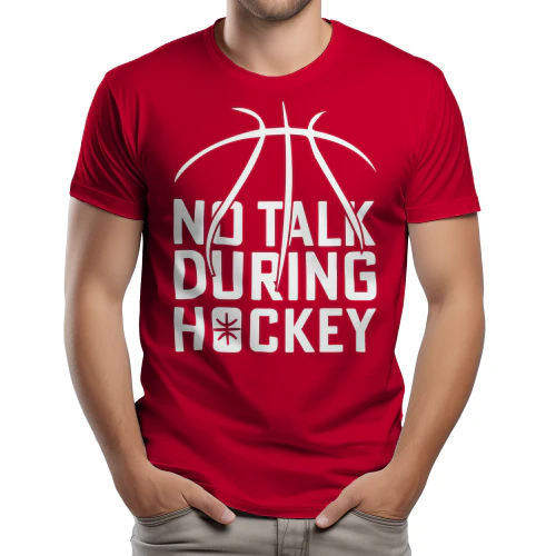 No Talk During Hockey - Funny Basketball Graphic Mashup Slogan for Sports Fans