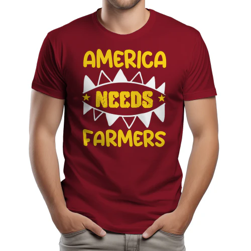America Needs Farmers - Patriotic USA Agriculture Retro Bubbly Typography Graphic