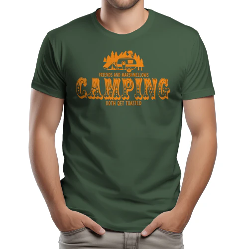 Friends And Marshmallows Both Get Toasted Orange Camping Design