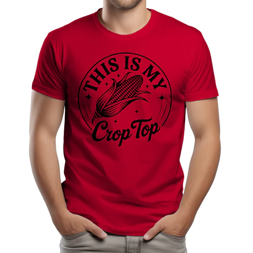 This Is My Crop Top - Funny Corn Agriculture Pun Typography Graphic