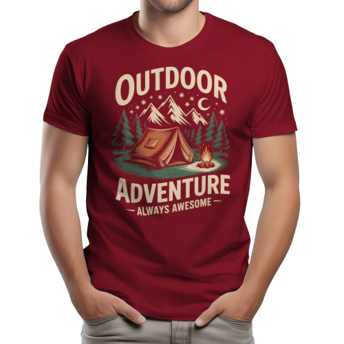Outdoor Adventure Always Awesome Vintage Camping Tent Graphic Design