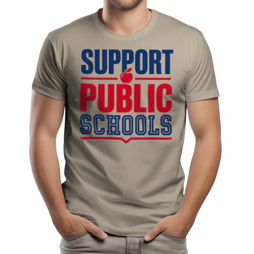 Support Public Schools Red Blue School Apple Graphic Design