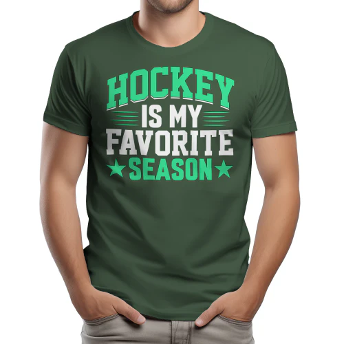 Hockey Season - Retro Mint Green Athletic Typography Graphic for Fans