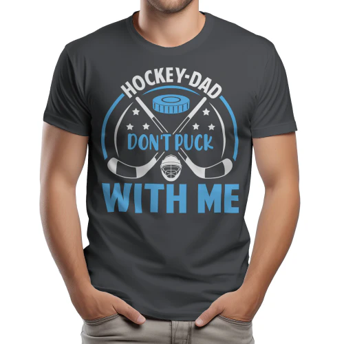 Hockey Dad Don't Puck With Me - Funny Ice Hockey Father Circular Emblem Graphic