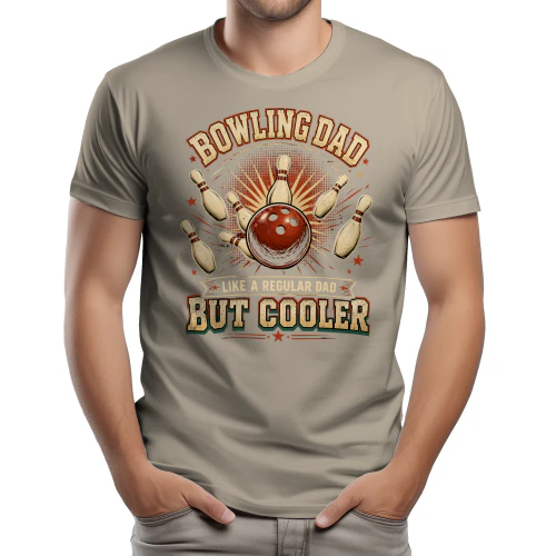 Bowling Dad Like A Regular Dad But Cooler - Retro Fathers Day Graphic Design