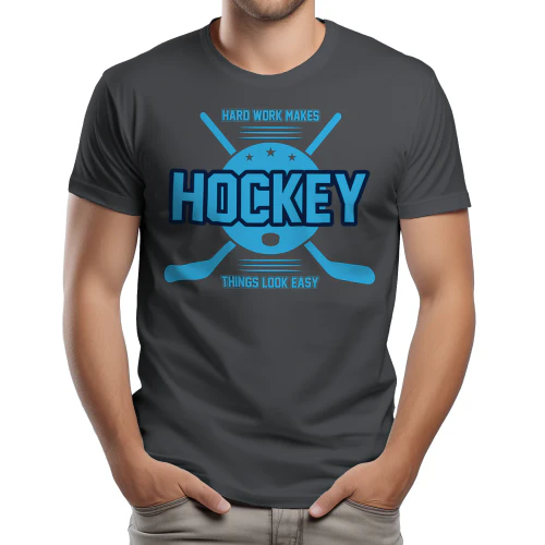 Hard Work Makes Hockey Look Easy - Motivational Retro Sports Graphic for Players