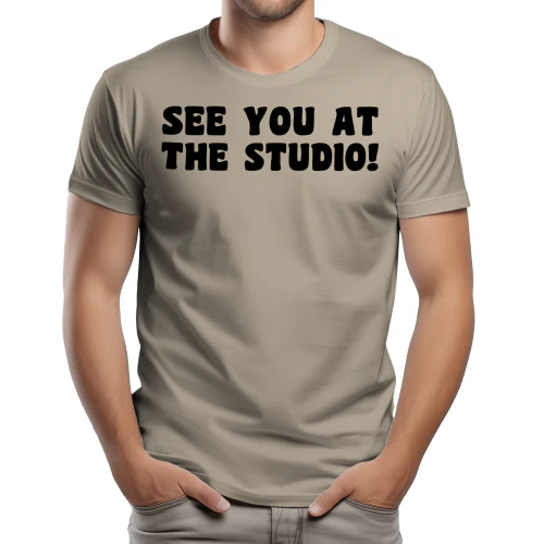 See You At The Studio - Funny Creative Artist Retro Groovy Typography Graphic