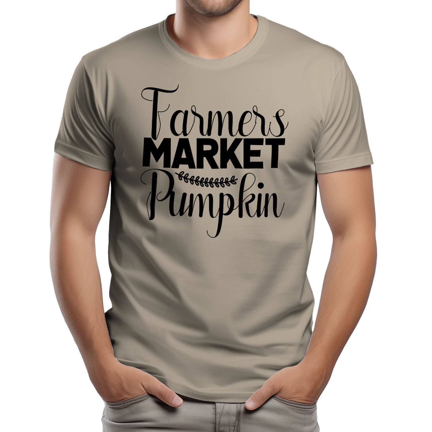 Farmers Market Pumpkin - Autumn Fall Harvest Typography Graphic