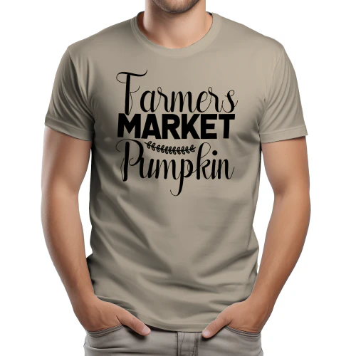 Farmers Market Pumpkin - Autumn Fall Harvest Typography Graphic