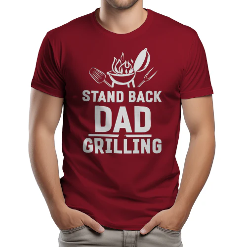 Stand Back Dad Is Grilling - Funny Father's Day BBQ Smoker Typography Graphic