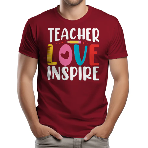 Love Teaching Ruler Pencil Heart Typography Graphic Design