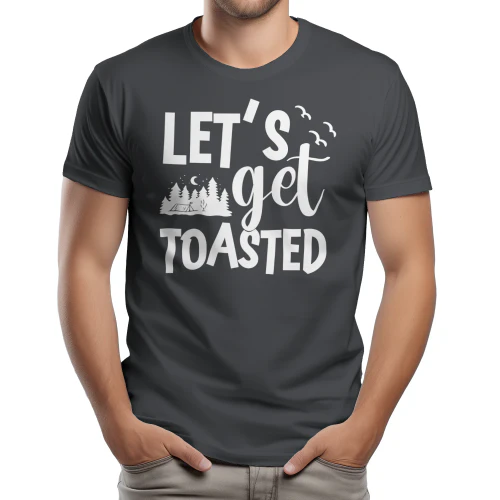Lets Get Toasted Funny Camping Campfire Graphic Design