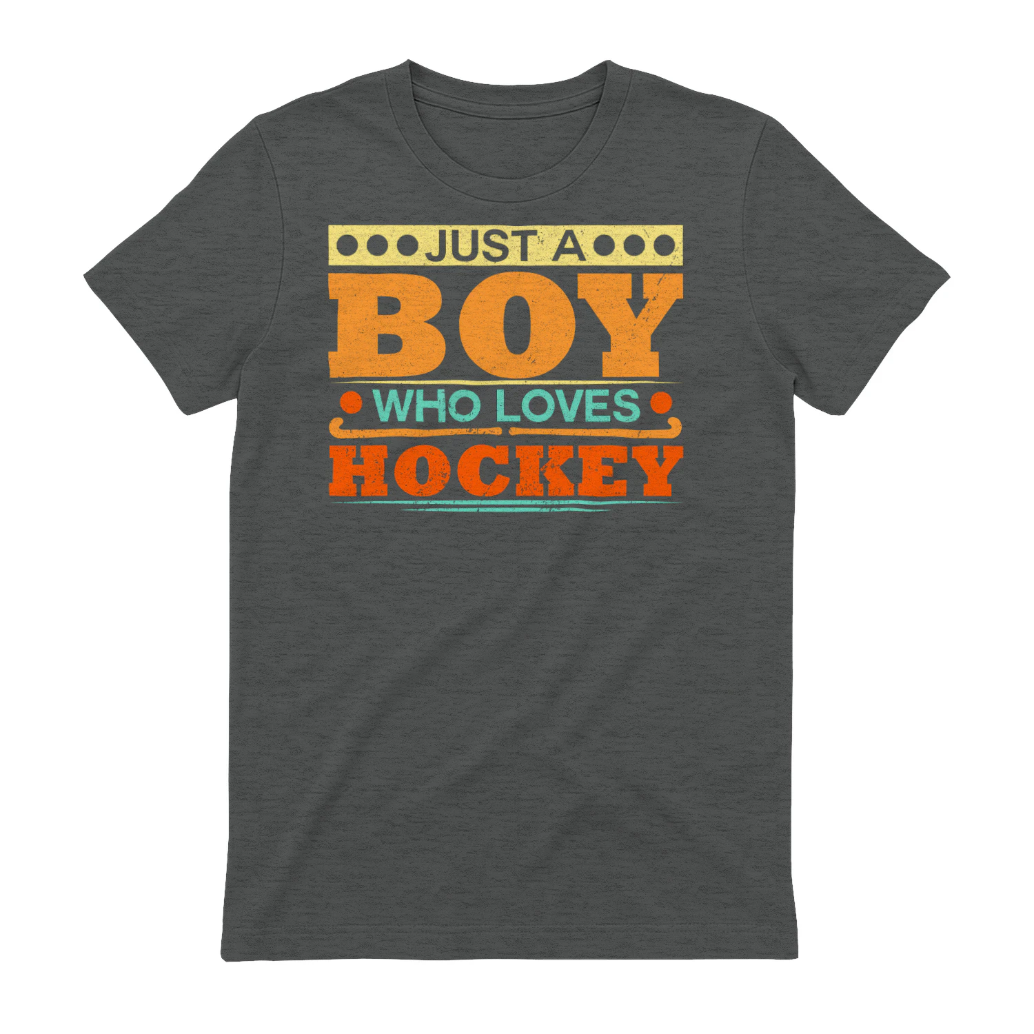 Just A Boy Who Loves Hockey - Funny Retro Distressed Sports Graphic