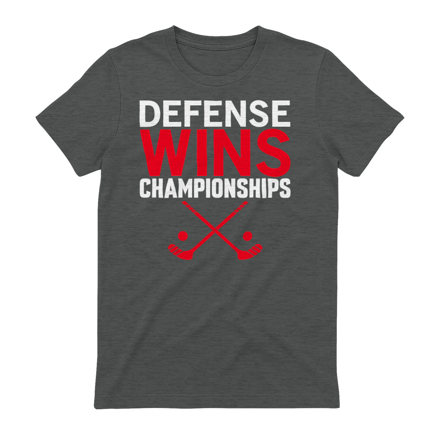 Defense Wins Championships - Funny Retro Crossed Sticks Field Hockey Graphic