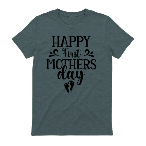 Happy First Mother's Day Cute Baby Feet Cursive Typography Design