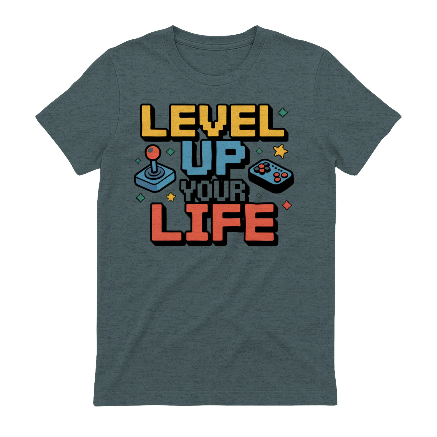 Level Up Your Life Retro Joystick Arcade Typography Graphic Design