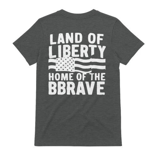 Land Of Liberty Home Of The Brave Waving American Flag Graphic