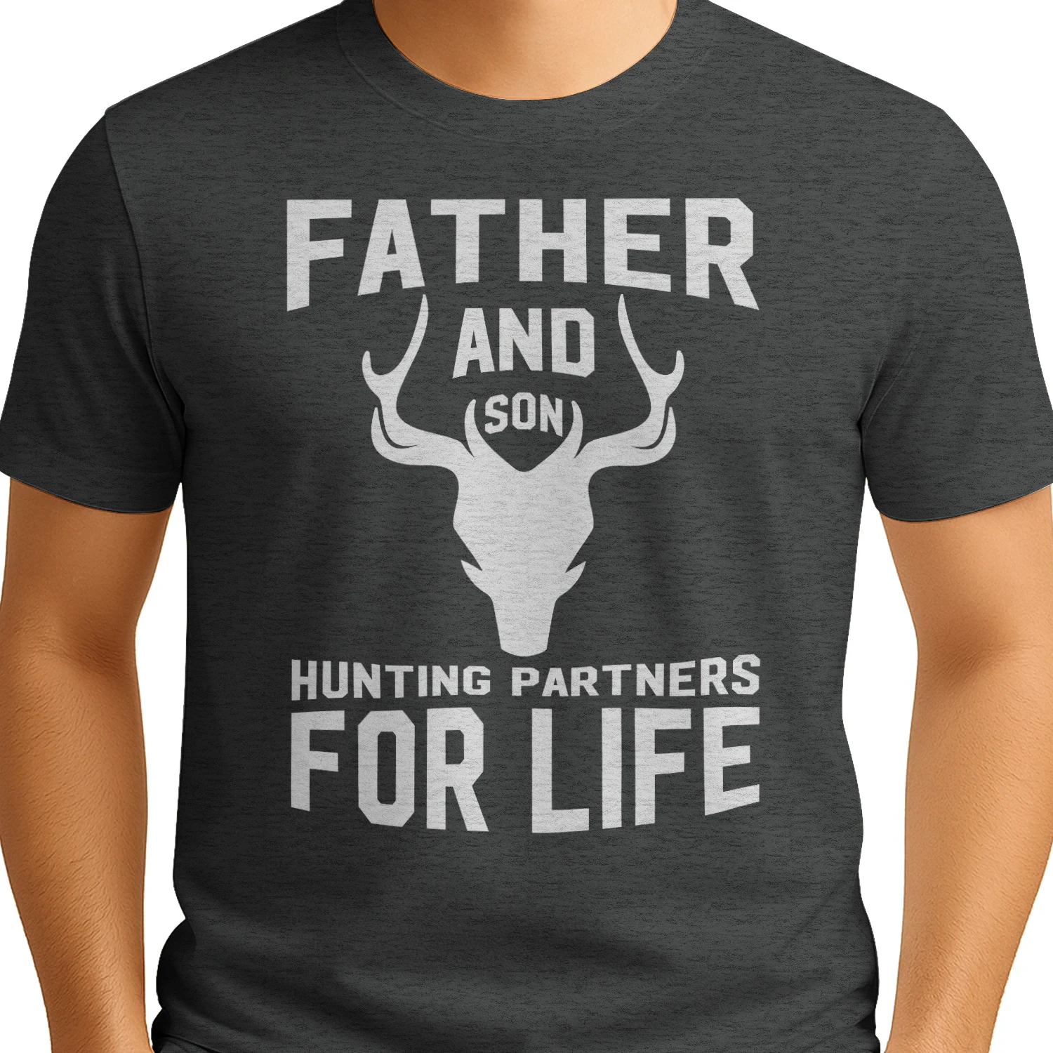 Father And Son Hunting Partners For Life Deer Antlers Design