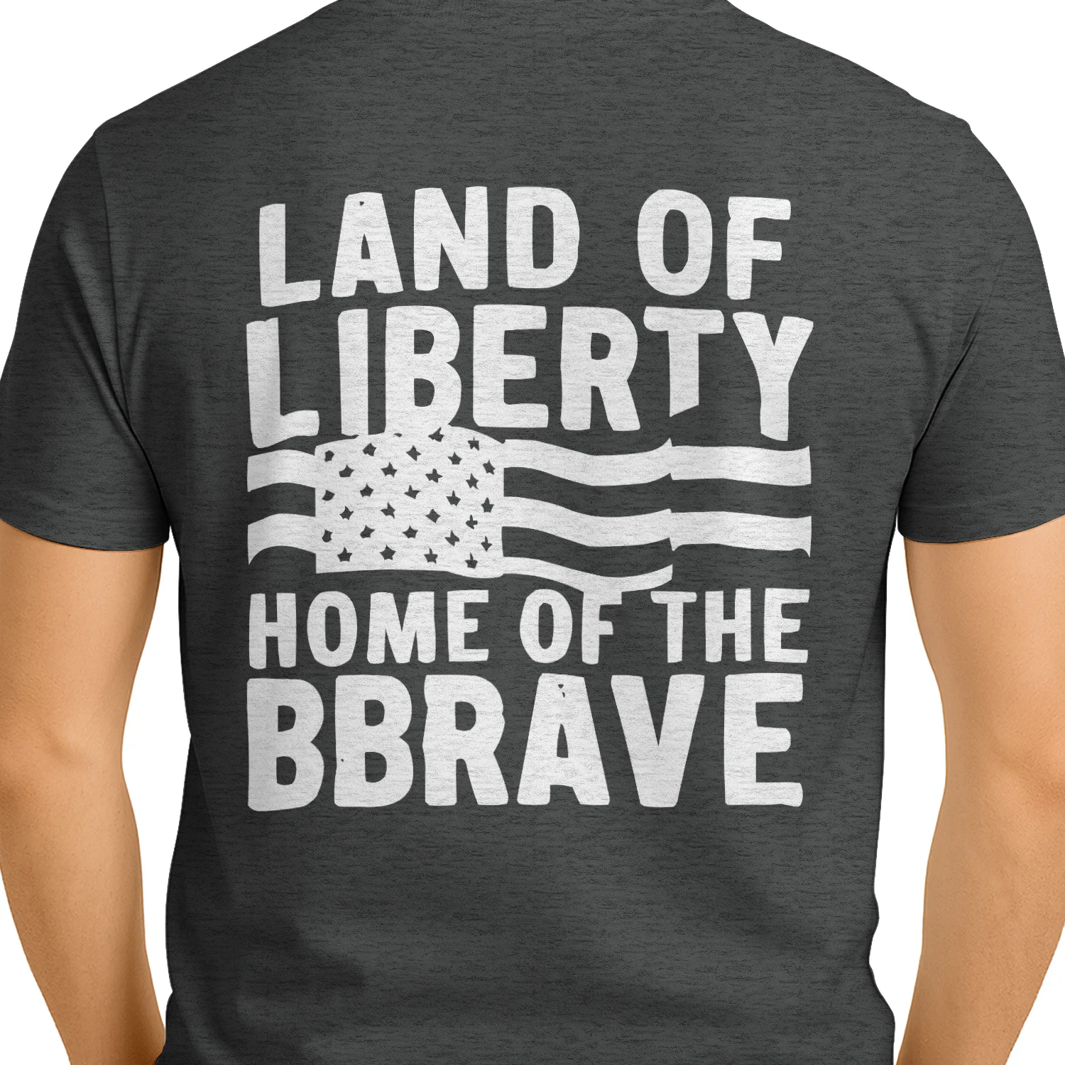 Land Of Liberty Home Of The Brave Waving American Flag Graphic