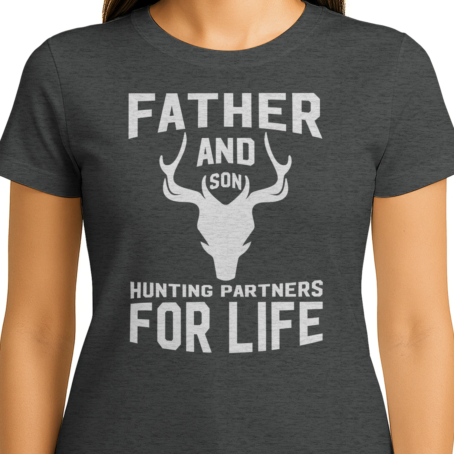 Father And Son Hunting Partners For Life Deer Antlers Design