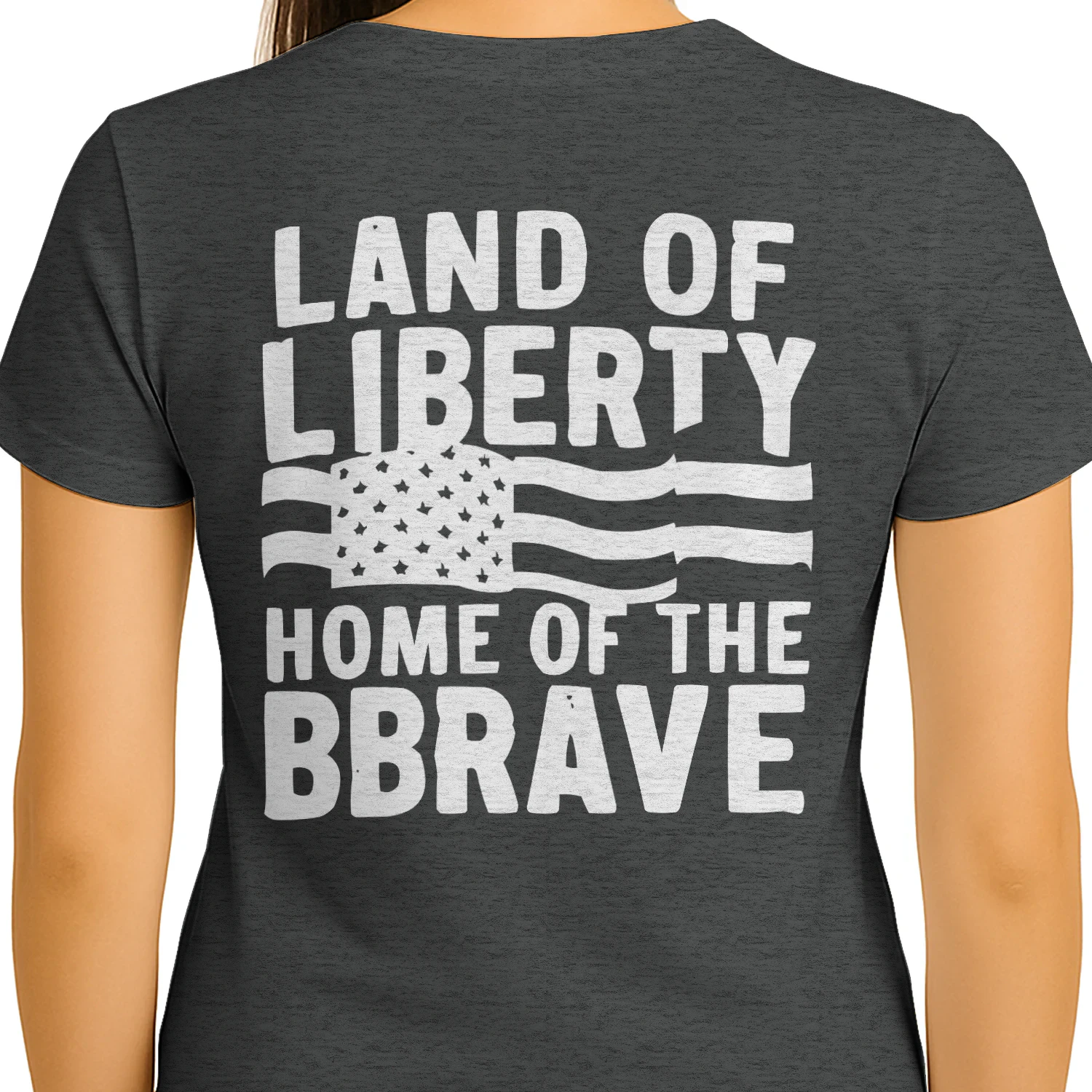 Land Of Liberty Home Of The Brave Waving American Flag Graphic